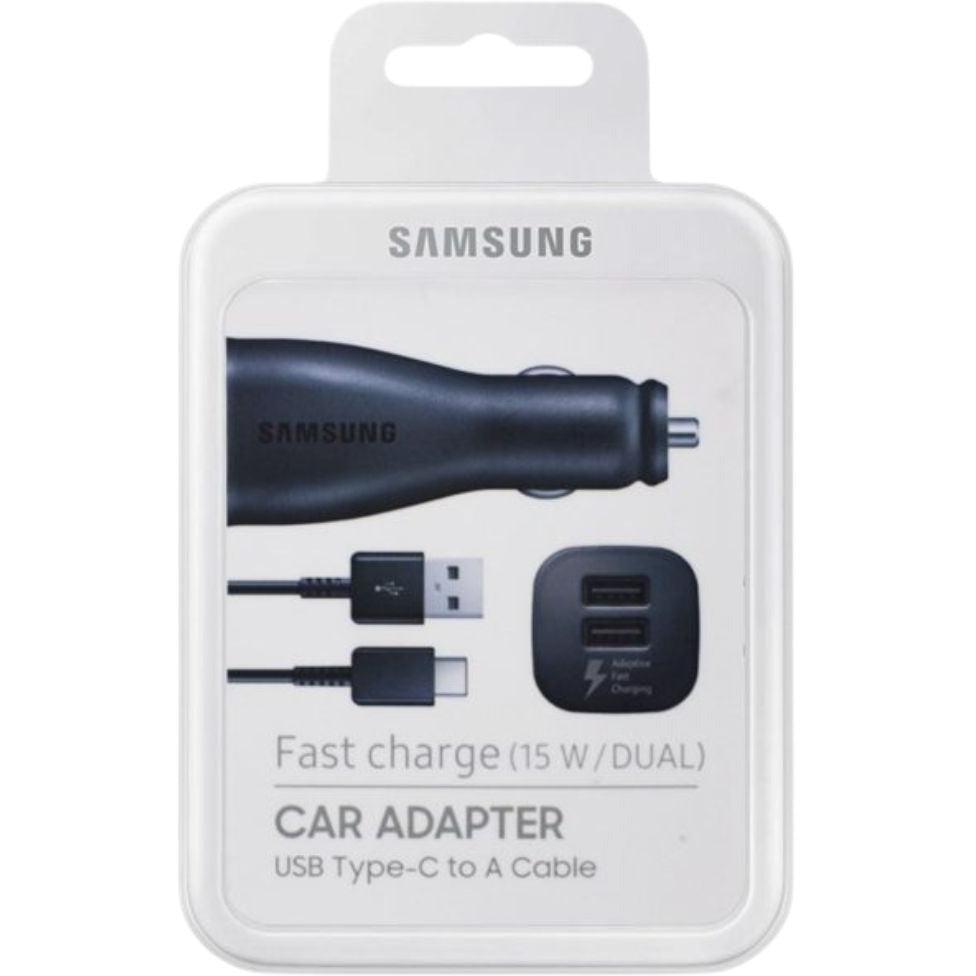 Cargador de Coche Dual Original Samsung 2Amp Carga Rápida (con Cable USB-C)