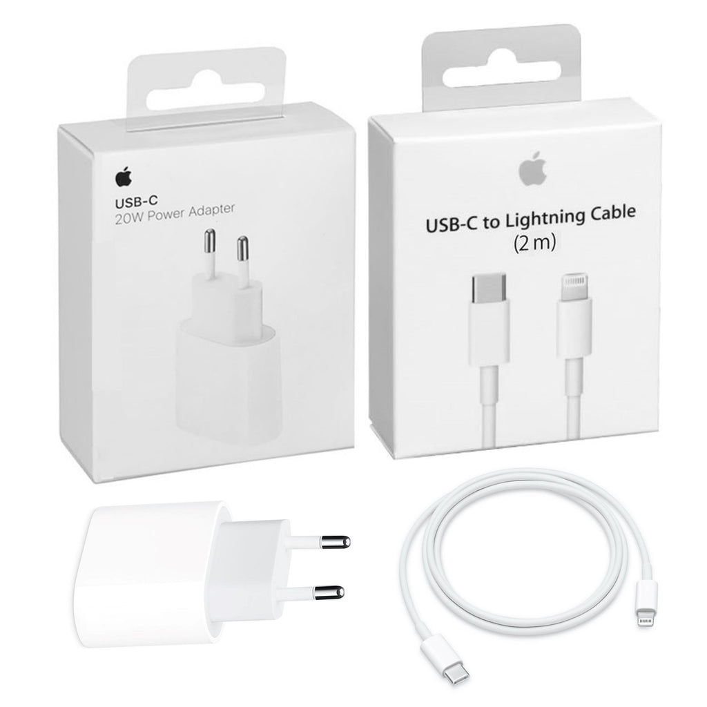 Cargador Rápido Apple USB-C (20W) con Cable USB-C Lightning 2 Metros