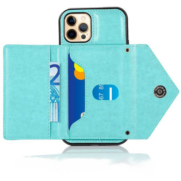 Carcasa Colgante Wallet Para IPhone 12 / 12 Pro / 12 Pro Max / 12 Mini Color Menta - Movil2GO