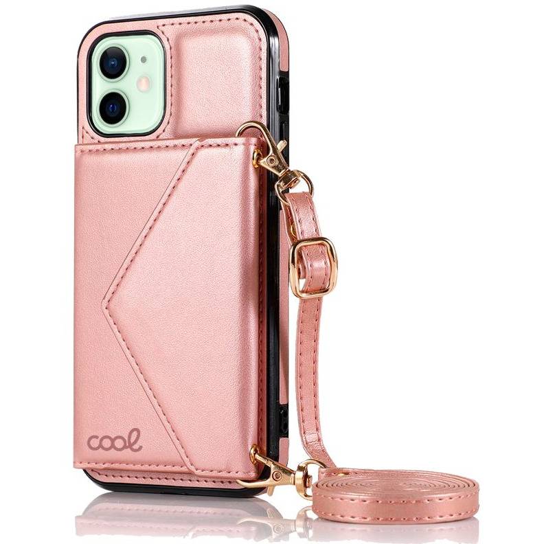 Carcasa Colgante Wallet Para IPhone 12 / 12 Pro / 12 Pro Max / 12 Mini Color Rosa - Movil2GO