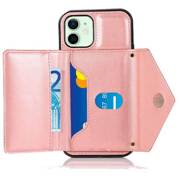 Carcasa Colgante Wallet Para IPhone 12 / 12 Pro / 12 Pro Max / 12 Mini Color Rosa - Movil2GO
