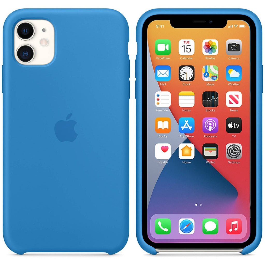 Funda de Silicona con Logo para iPhone Color Azul Surf