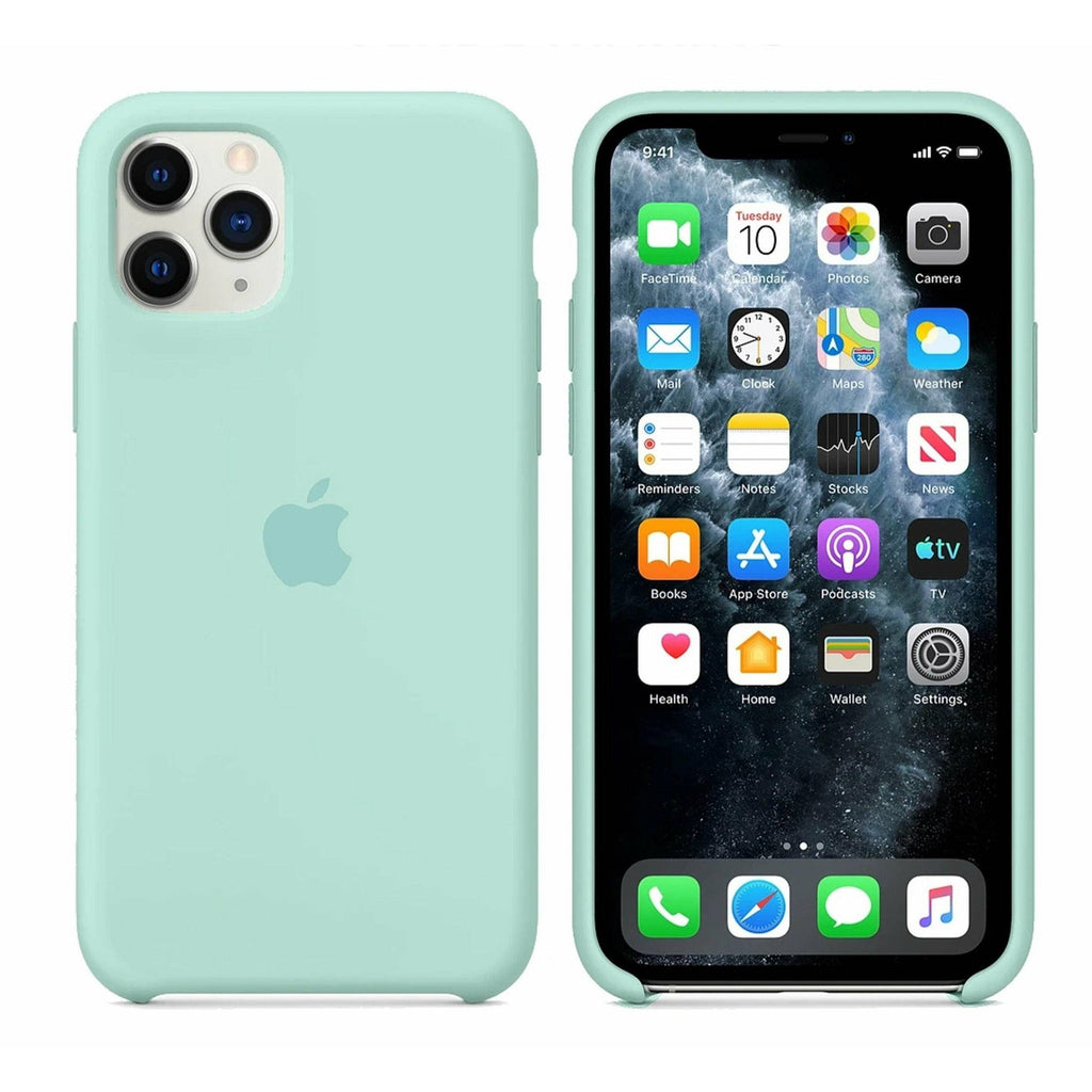 Funda de Silicona con Logo para iPhone Color Verde Marino