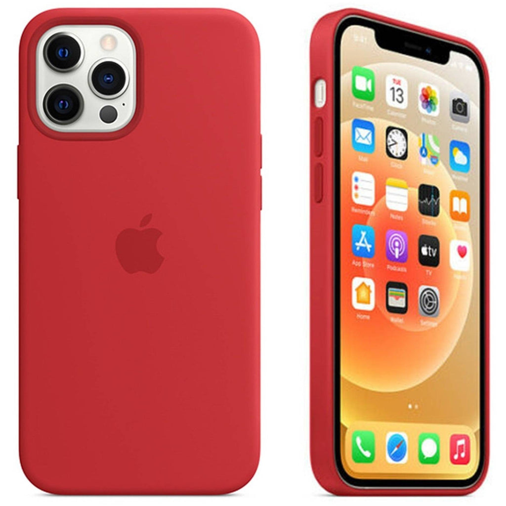 Funda silicona iphone X/XS agujero logo textura suave Rojo