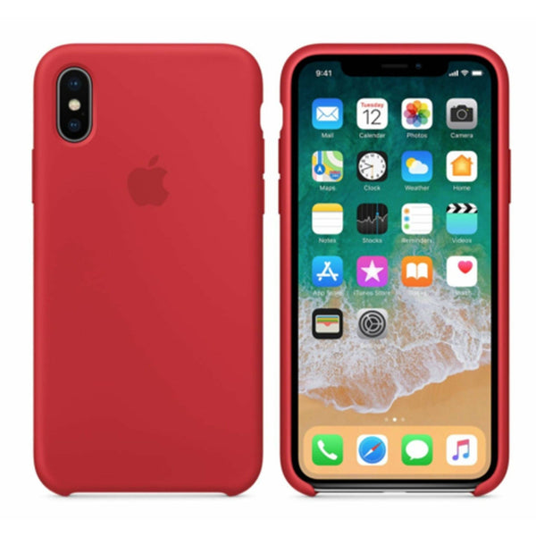 Funda de Silicona con Logo para iPhone Color Rojo - Movil2GO