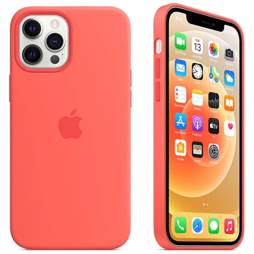 Funda iPhone 13 Pro Max silicona logo rosa