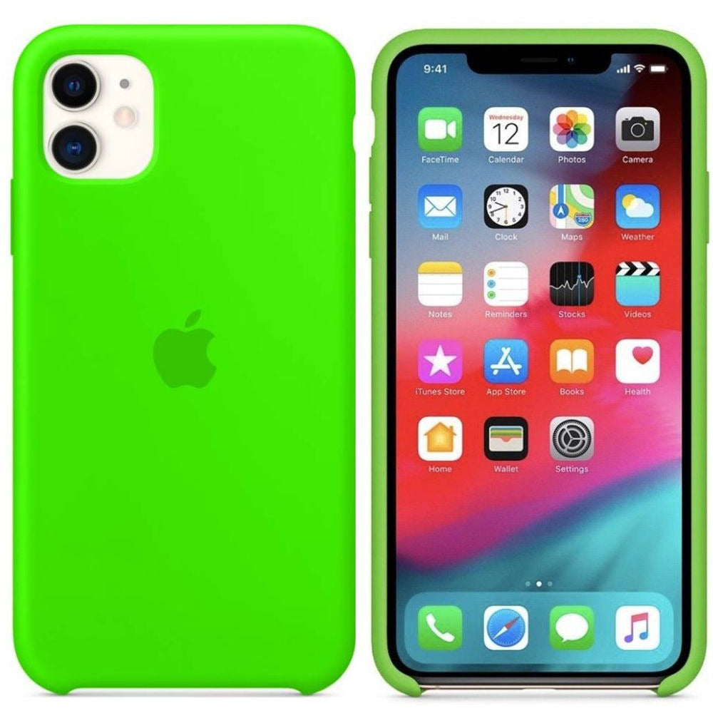 Funda de Silicona con Logo para iPhone Color Verde Lima