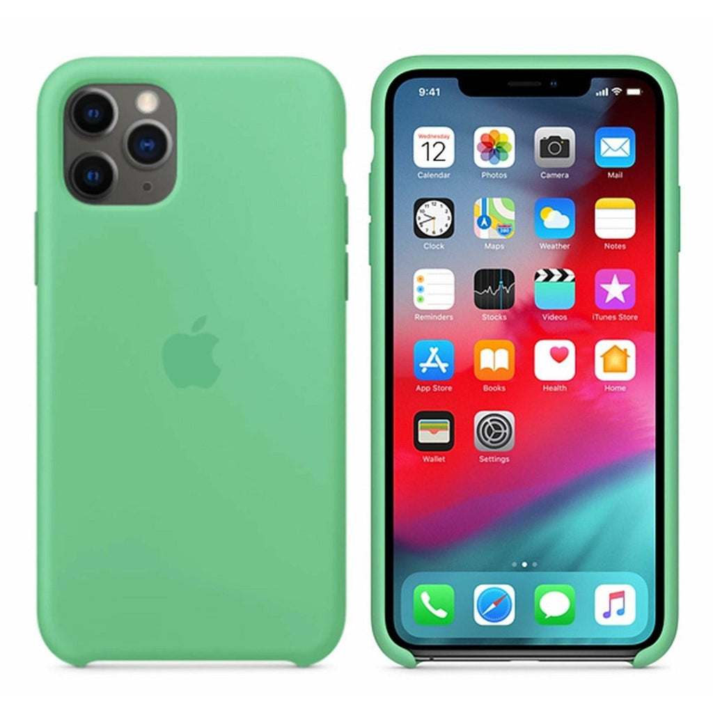 Funda de Silicona con Logo para iPhone Color Verde Menta - Movil2GO