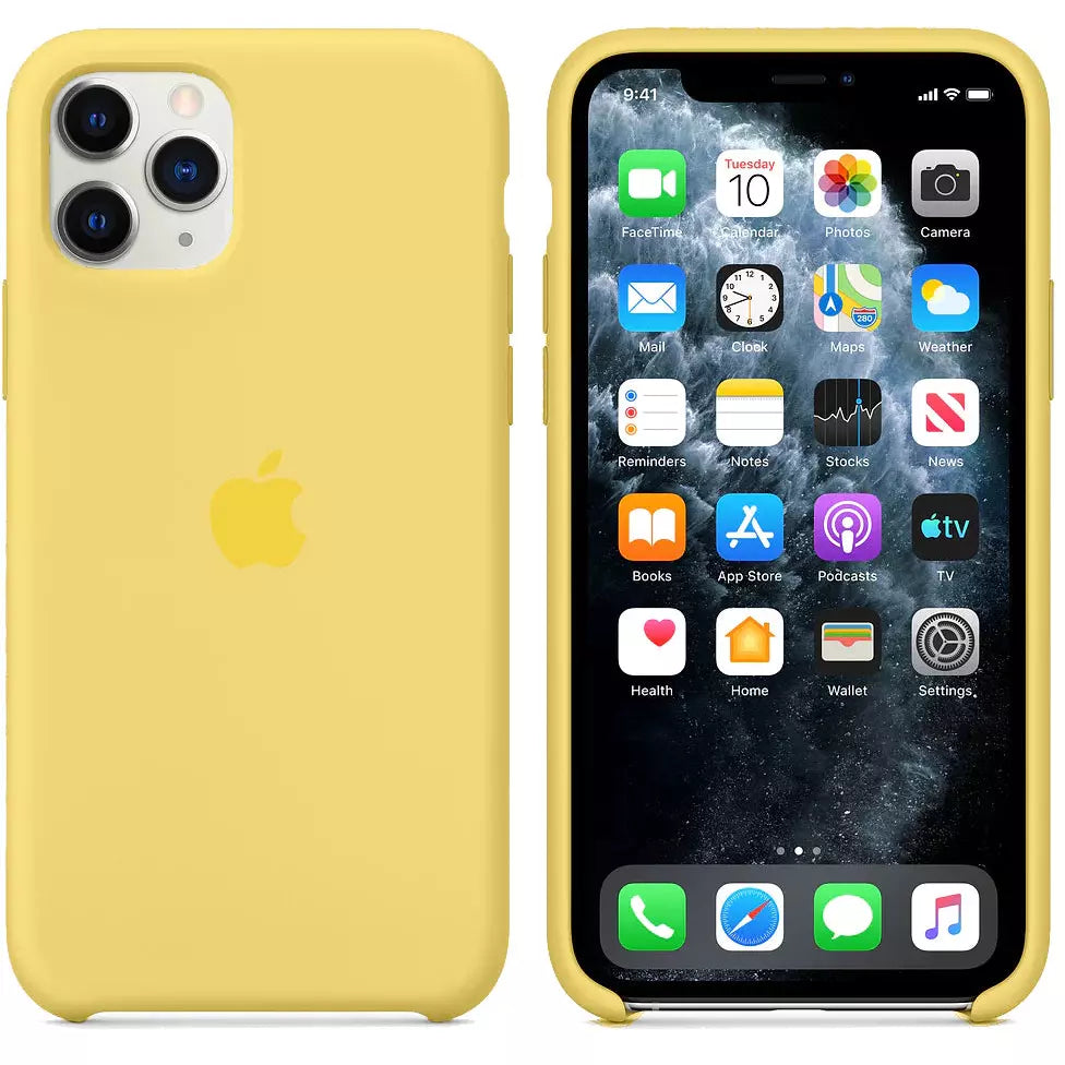Funda de Silicona con Logo para iPhone Color Amarillo